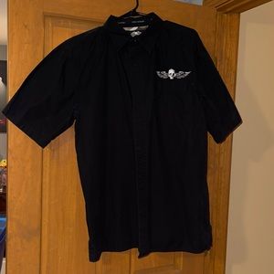 Harley Davidson Black Button Down